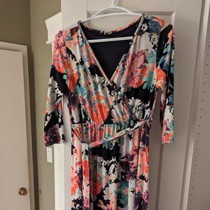 Maxi patterned dress pink blush